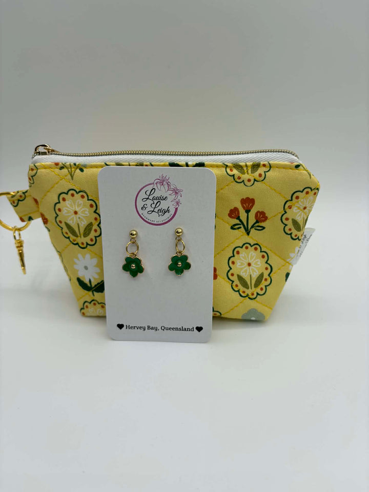 Green Flowers - Charm Earrings