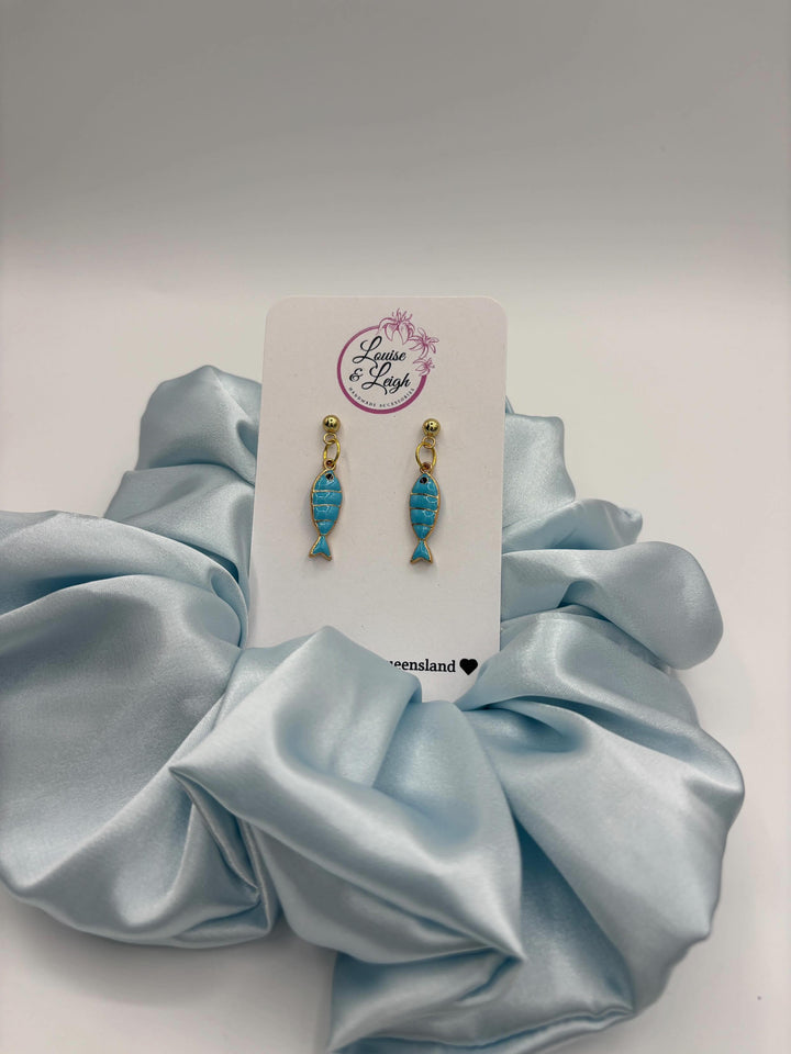 Blue Fish - Charm Earrings