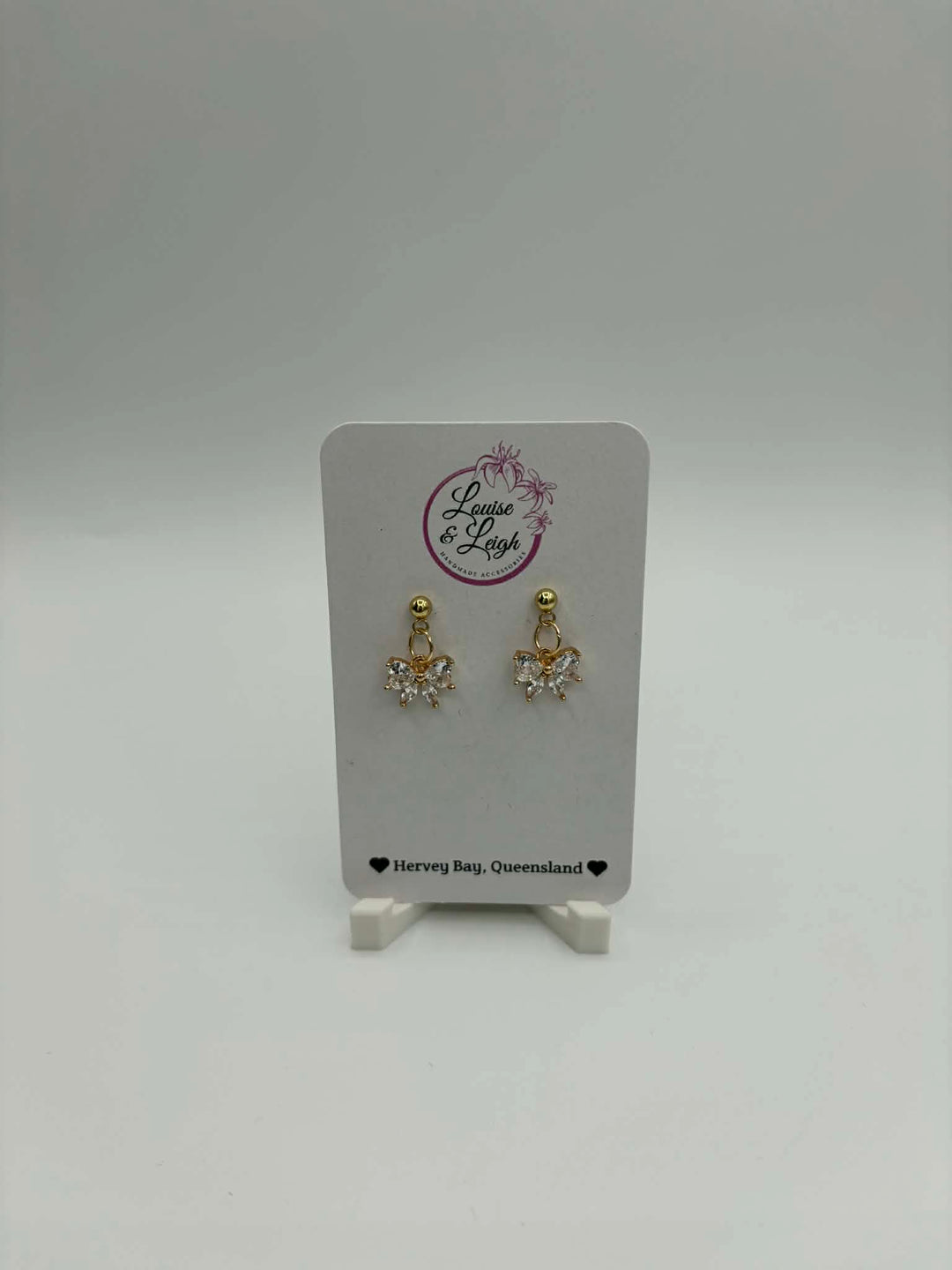 Clear Bows - Charm Earrings