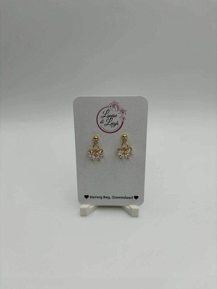 Clear Bows - Charm Earrings