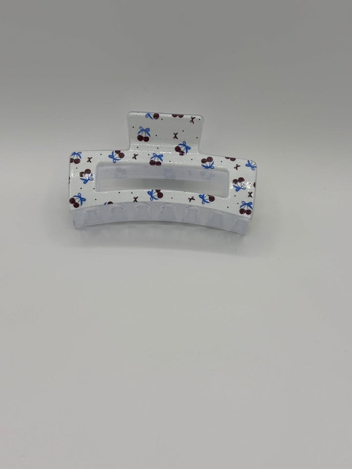 White Cherry Bow - Hair Claw