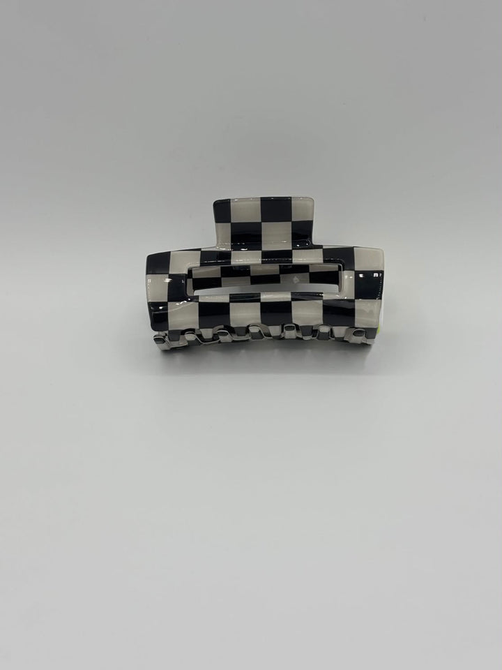 Black Check - Hair Claw