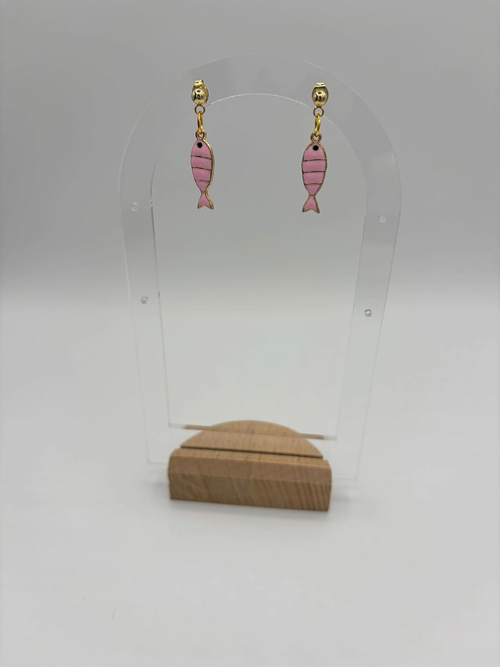 Pink Fish - Charm Earrings