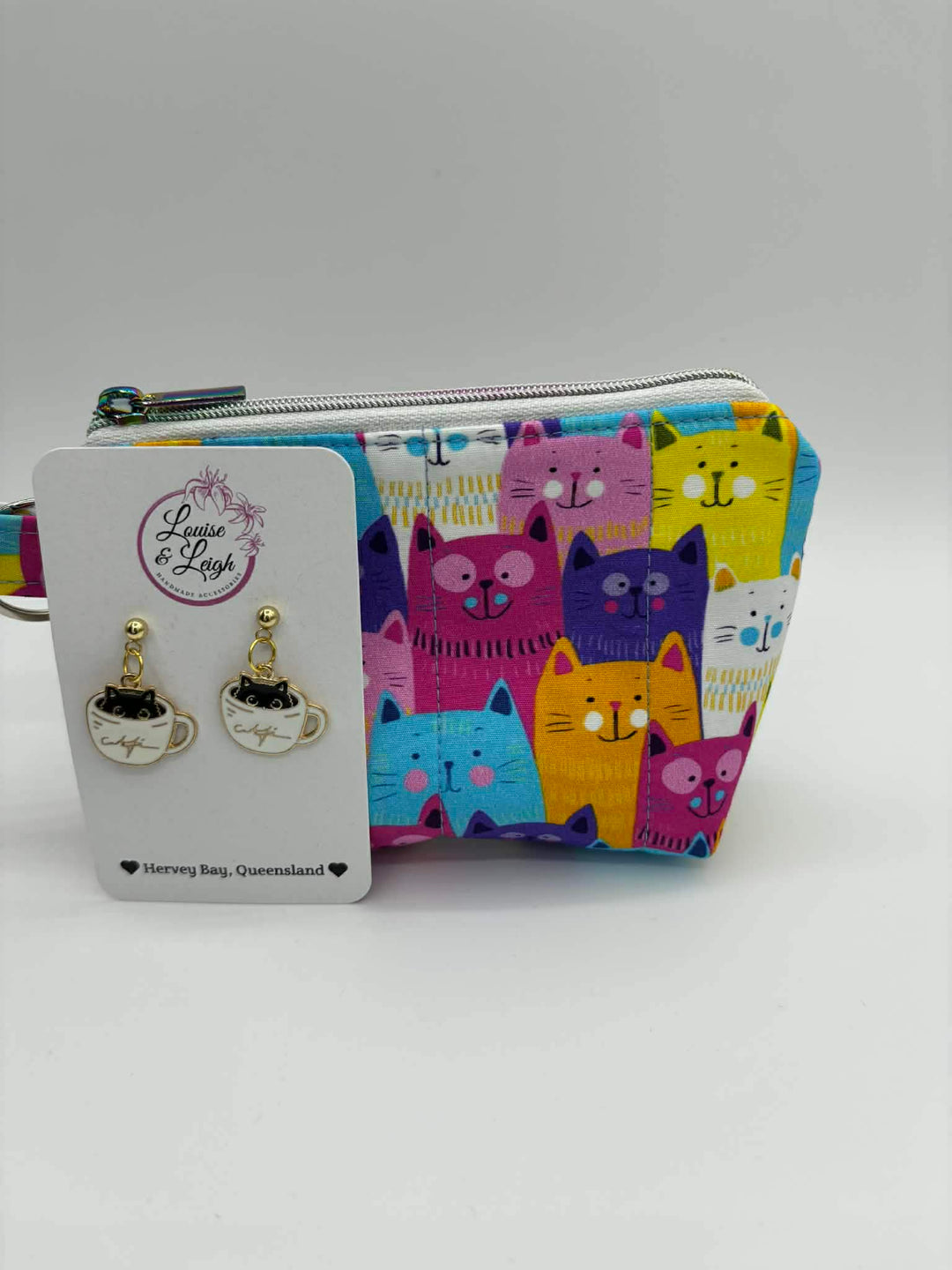 Cat in a Mug - Charm Earrings