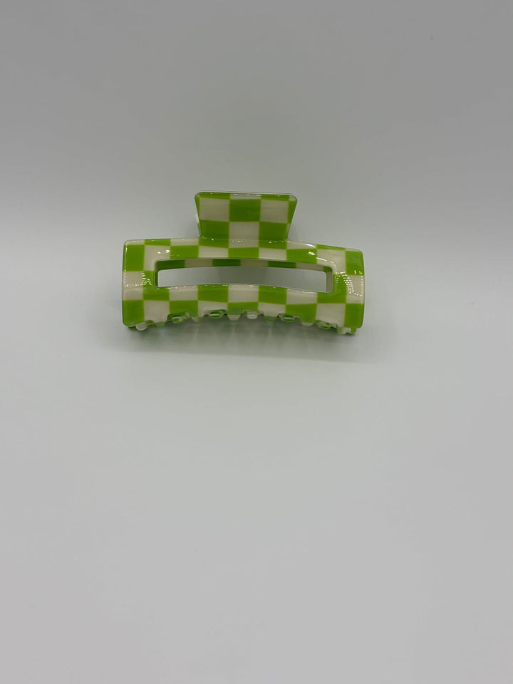 Green Check - Hair Claw
