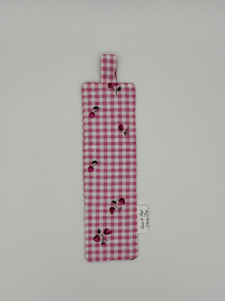 Berry Check - Fabric Bookmark