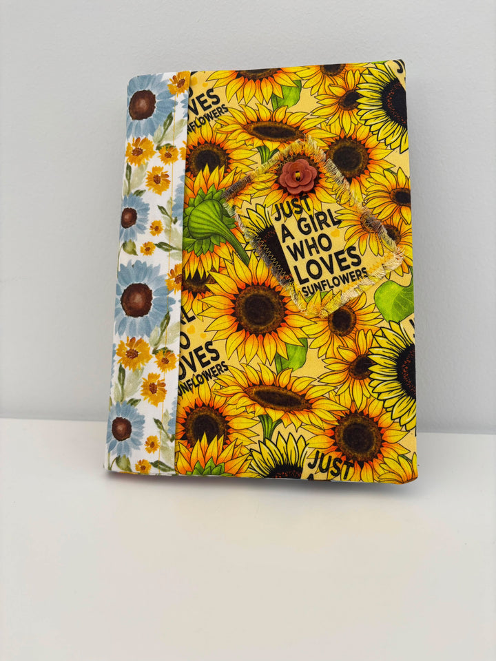 Loves Sunflowers Blues - Fabric Notebook Cover