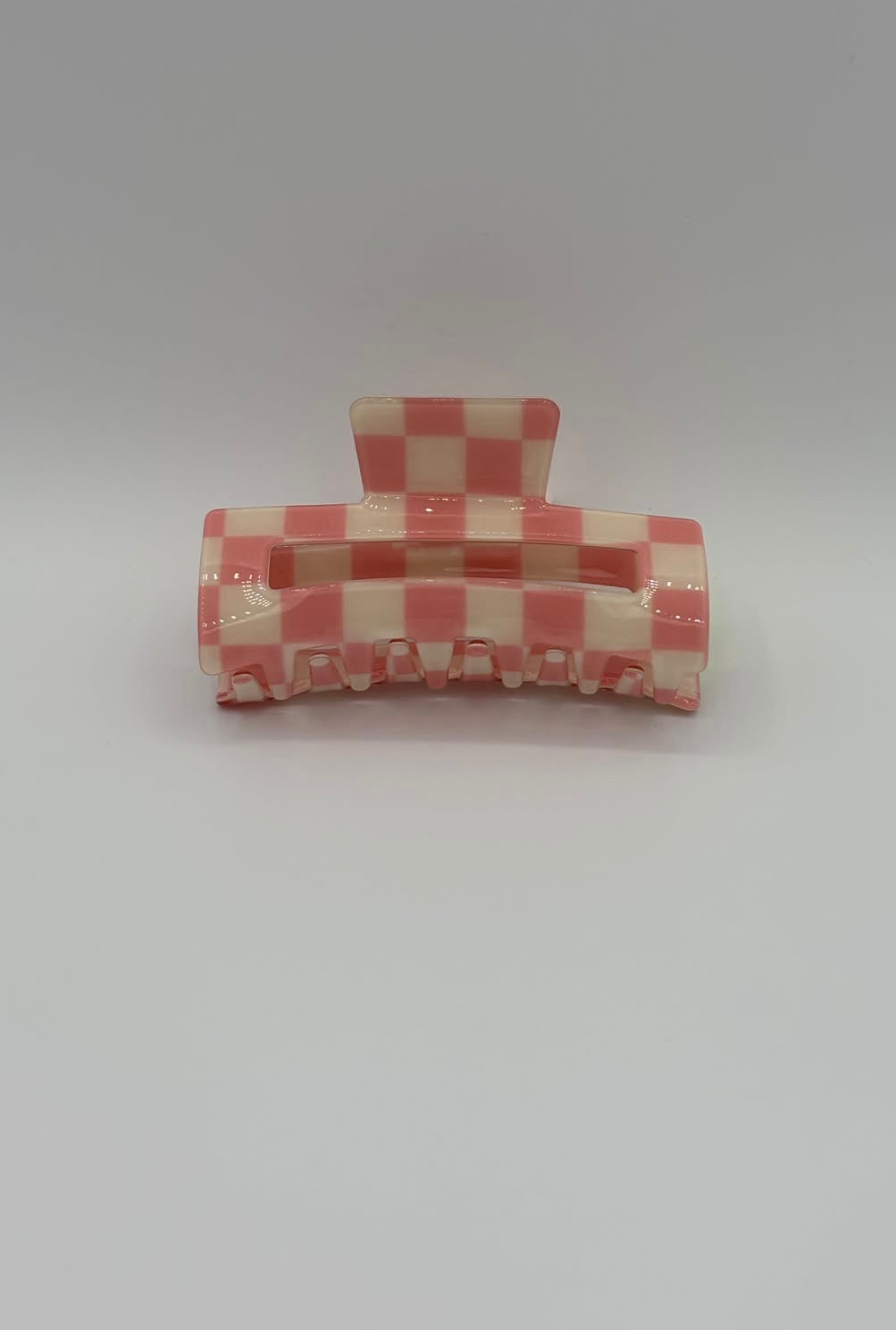 Peach Check - Hair Claw