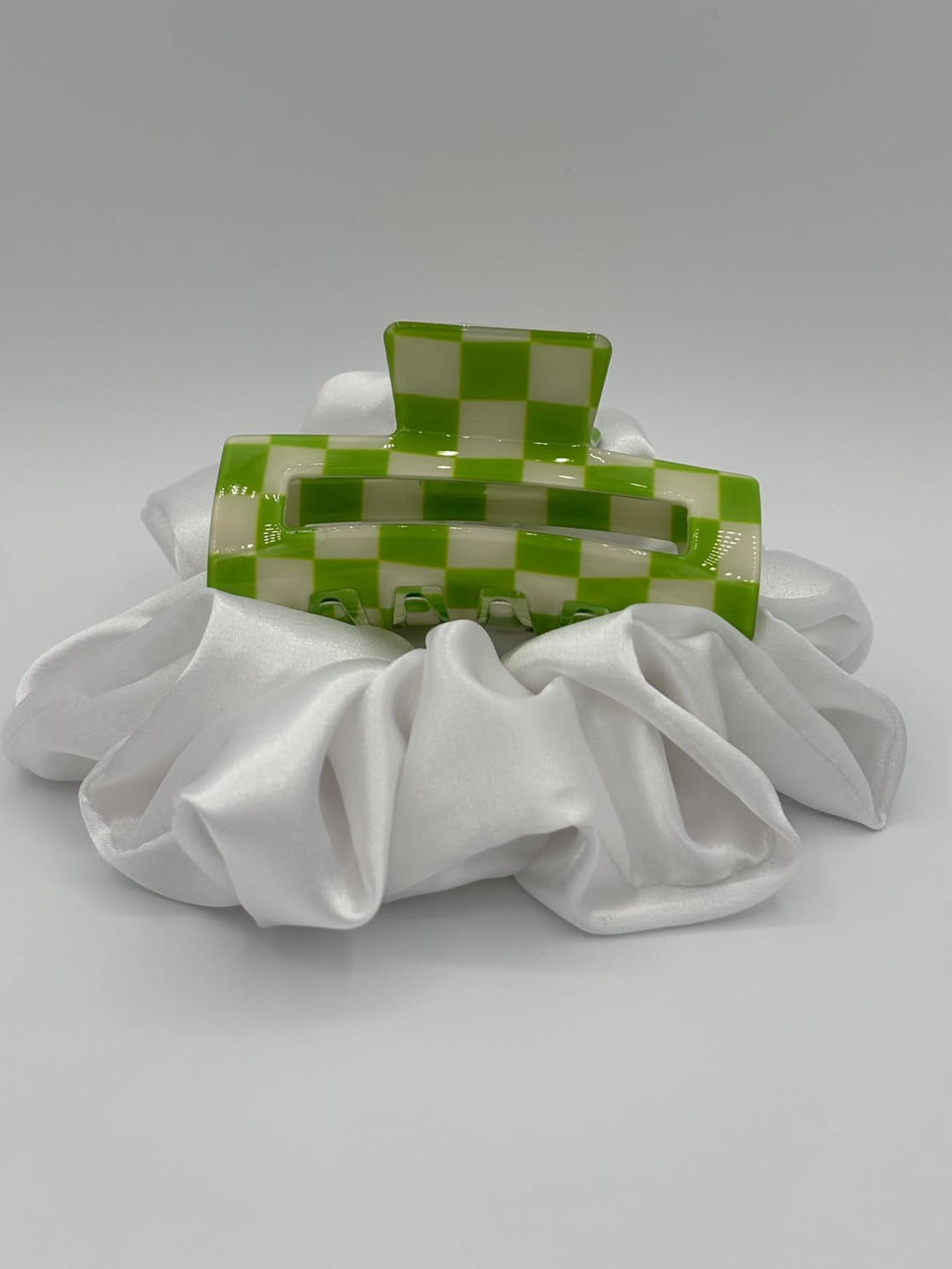 Green Check - Hair Claw