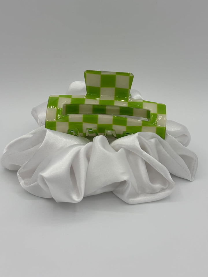 Green Check - Hair Claw