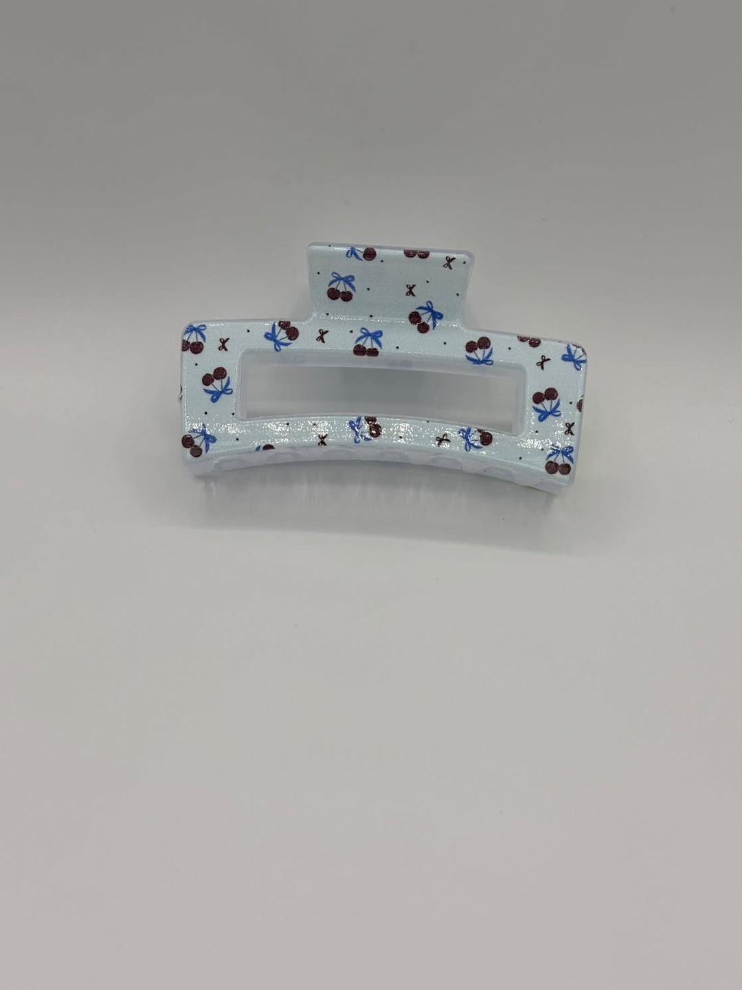 Blue Cherry Bow - Hair Claw