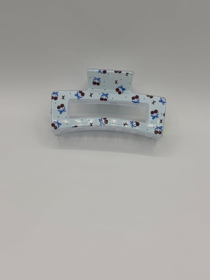 Blue Cherry Bow - Hair Claw