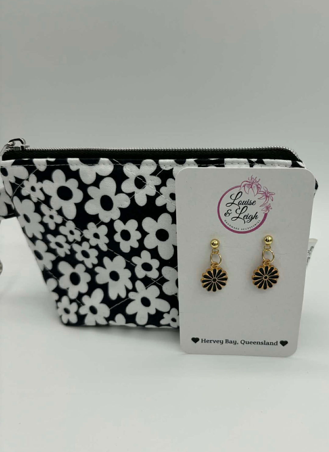Black Flowers - Charm Earrings