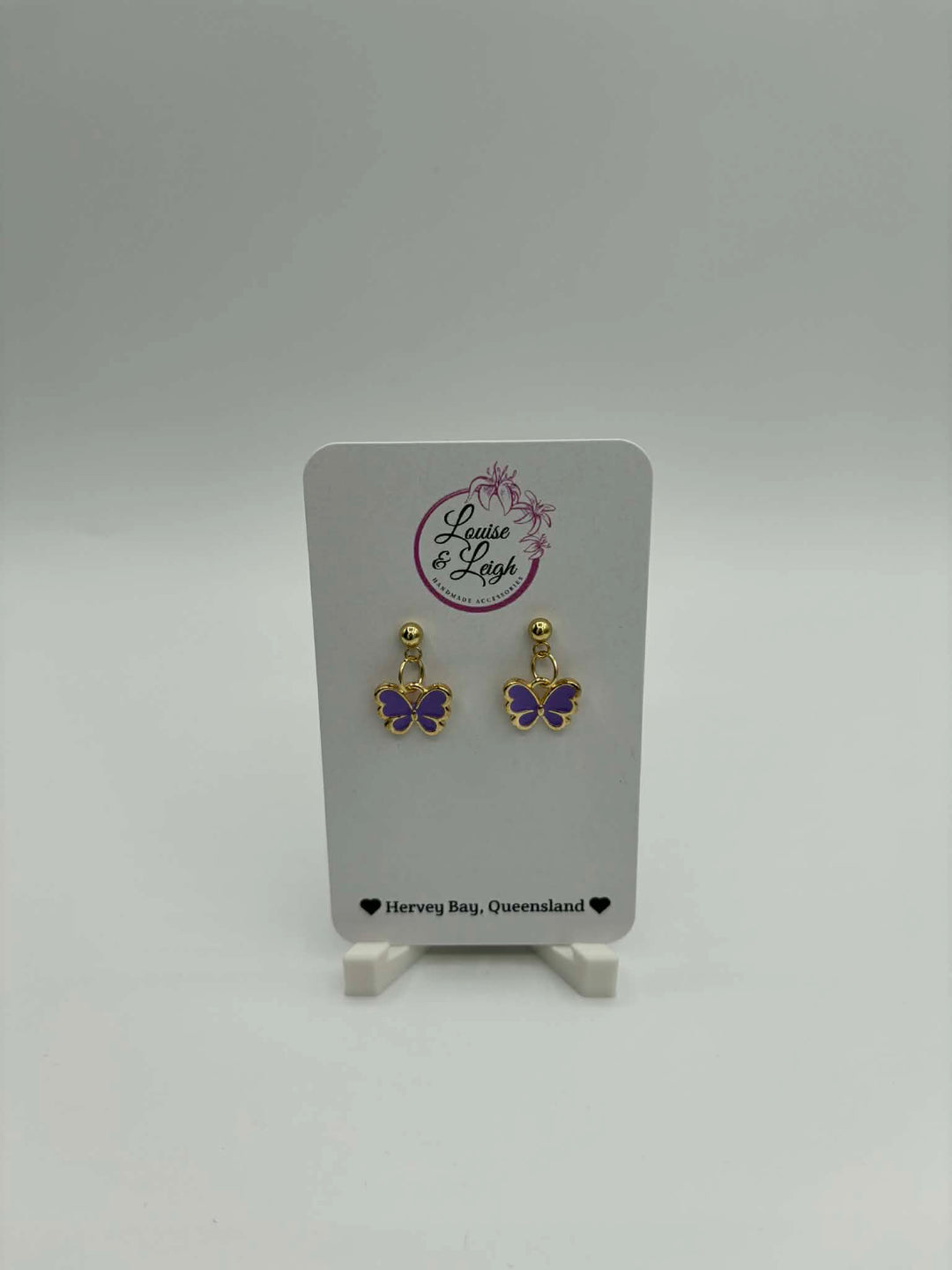 Purple Butterflies - Charm Earrings