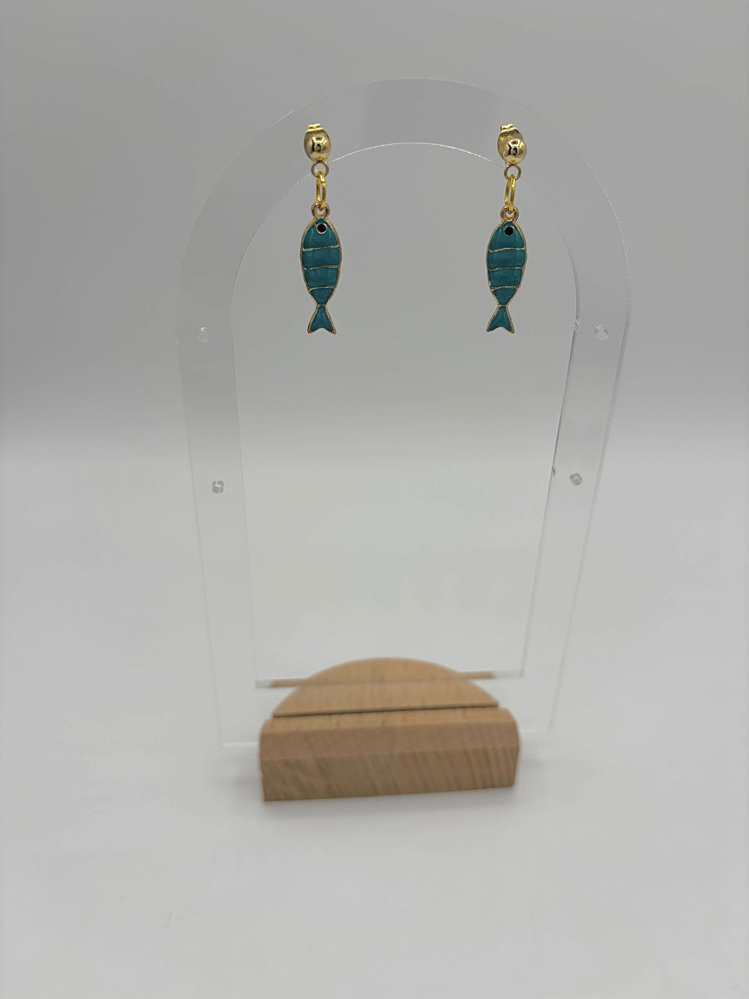 Teal Fish - Charm Earrings