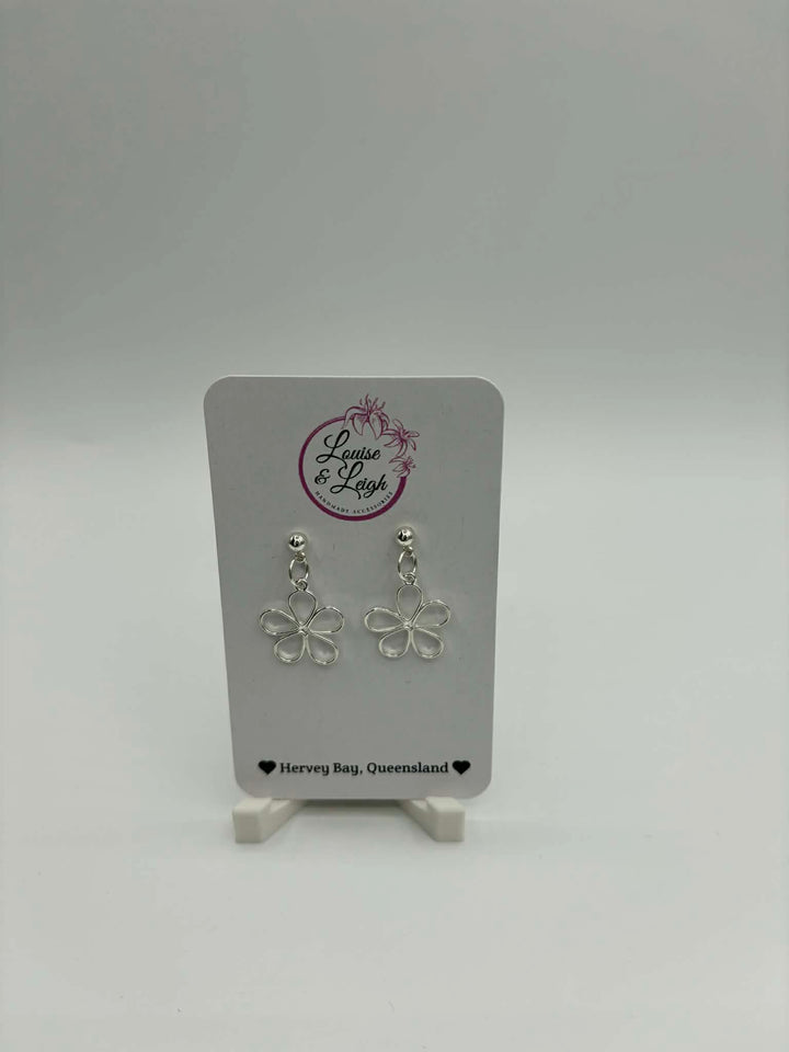 Silver Flowers - Charm Earrings