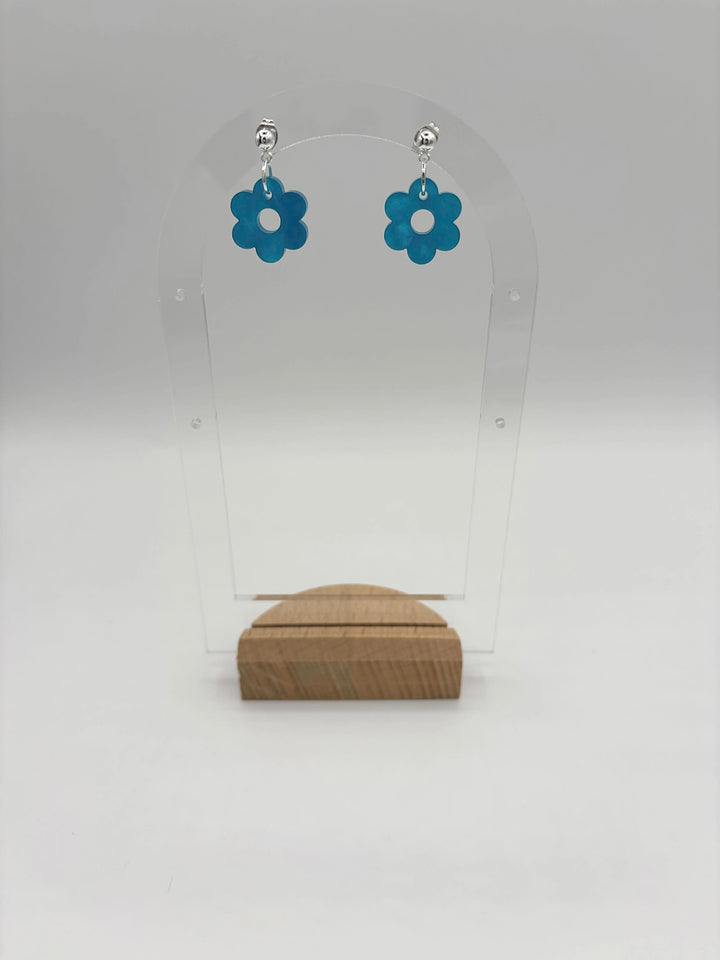 Ocean Blue Flowers - Charm Earrings