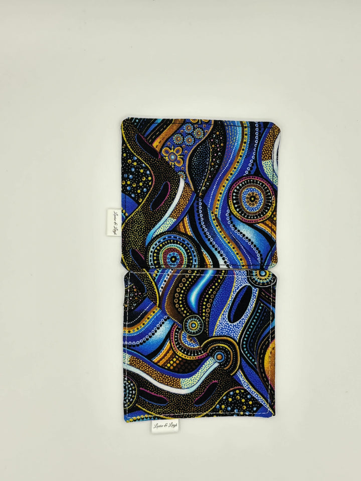 Indigenous Blue Art - Corner Fabric Bookmark