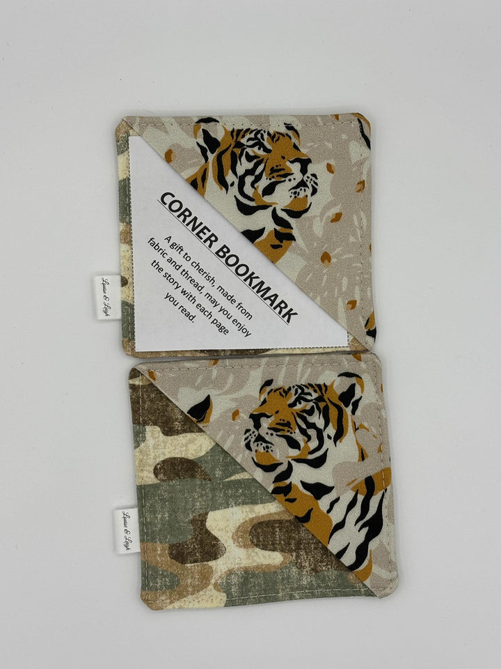 Camo Tiger - Corner Fabric Bookmark