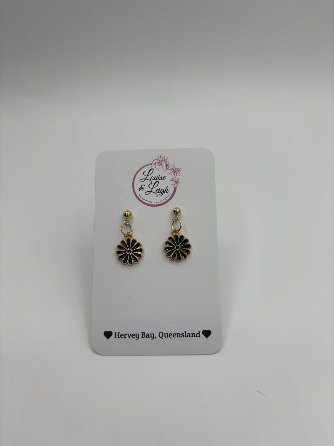 Black Flowers - Charm Earrings